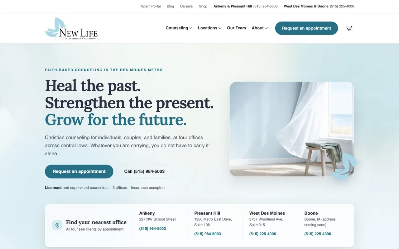 The New Life Counseling & Coaching homepage