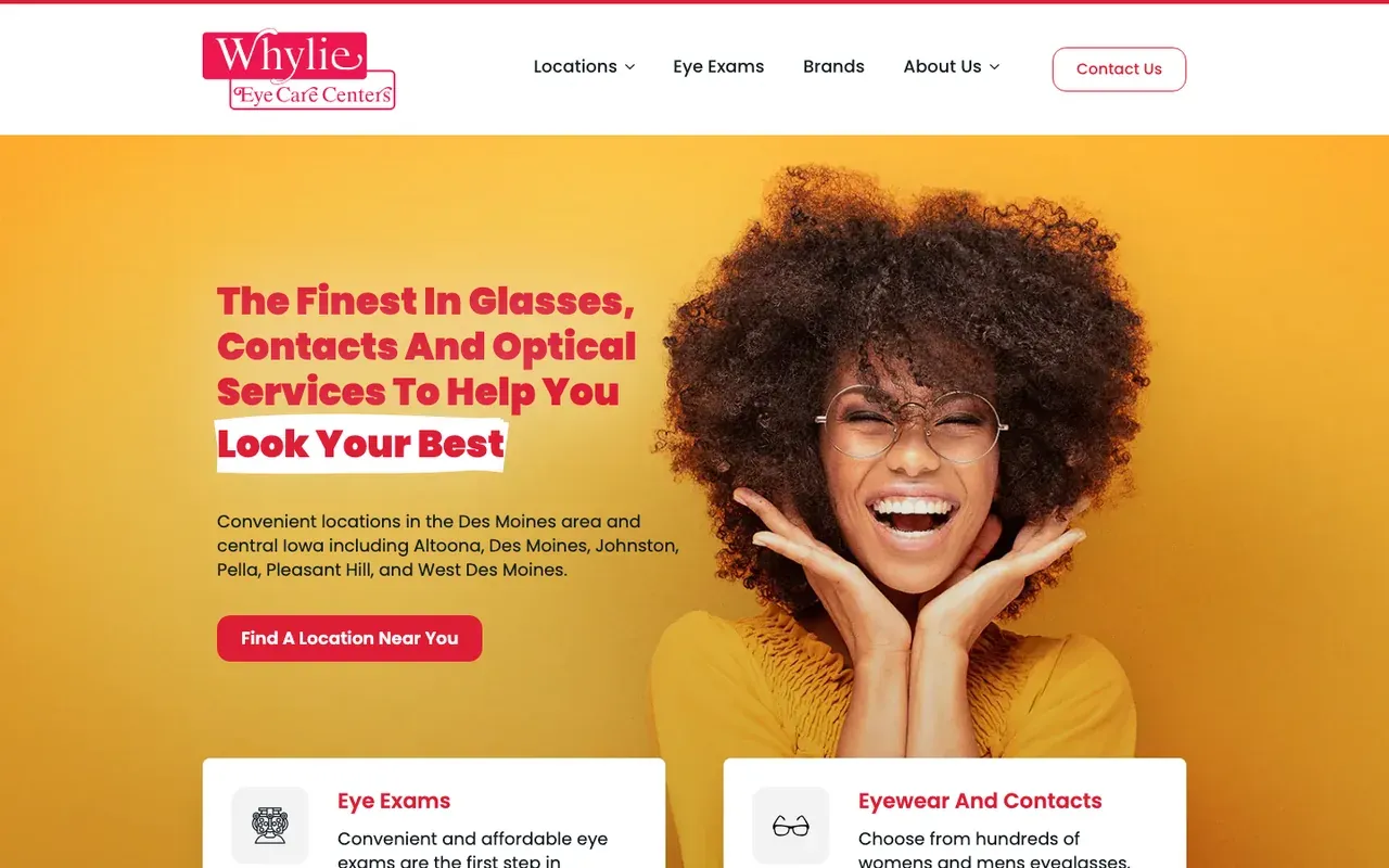 The Whylie Eye Care Centers homepage
